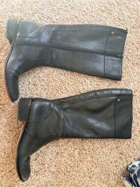 Corso Como Women's Black Leather Knee High Riding Boots Size 8M